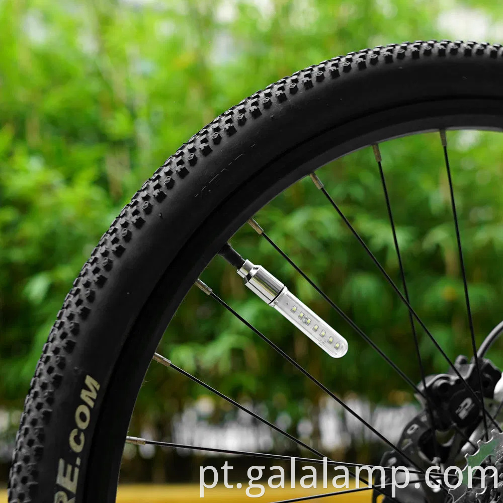 Luz da roda do núcleo da válvula de bicicleta de montanha para aviso de segurança